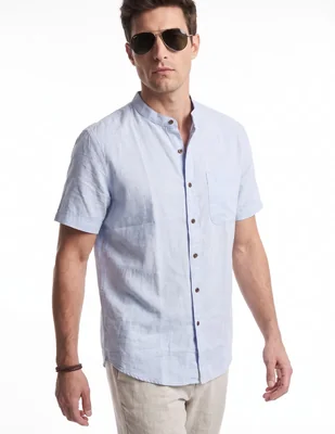 Camisa/Sobrecamisa Formal de (si aplica) Algodón y lino manga Corta para hombre