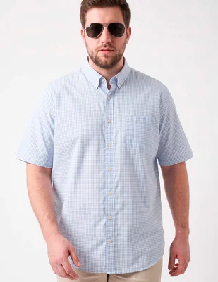 Camisa casual de algodón manga corta para hombre