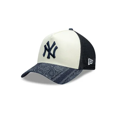 New York Yankees MLB Denim Paisley 9FORTY A-Frame Trucker Snapback