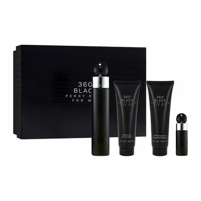 360 Black Estuche 4 Piezas Caballero EDT 100ml + Gel de Baño 90ml + Crema de Afeitar 90ml + Miniatura 7.5ml