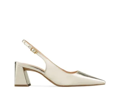Zapatillas De Tacón Davenia De Piel Para Dama Mod. Atenea Dorado