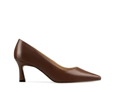 Zapatillas De Tacón Davenia De Piel Para Dama Mod. Serena Café