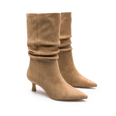 Bota Puntal Tubo Corrugado Capa de Ozono Beige para Mujer