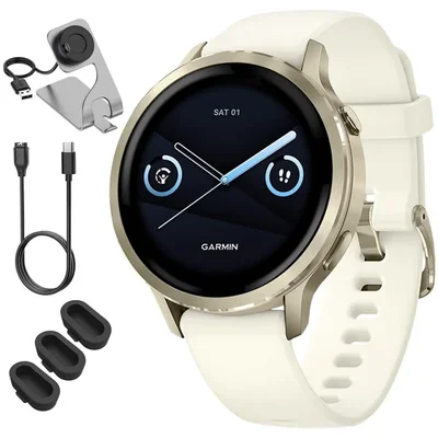 Reloj inteligente Garmin Venu 4 41 mm Lunar Gold con paquete