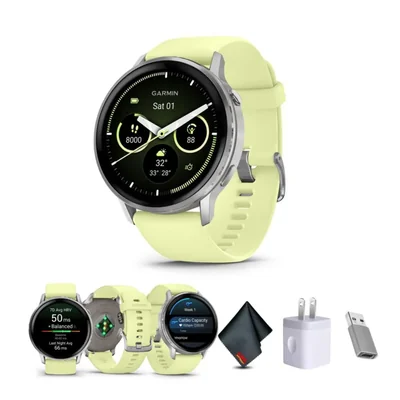 Garmin Venu 4 Smartwatch GPS Fitness de 45 mm plateado y citron