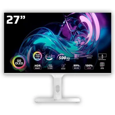 Monitor gamer 27 balam rush turbo oled 500hz 0.03ms blanco