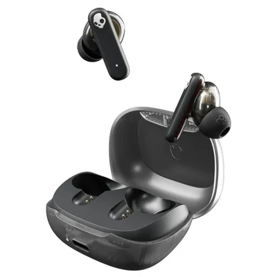 Skullcandy Smokin’ Buds Audífonos Inalámbricos hasta 20 Horas de Autonomía, Resistencia al Agua y al Sudor IPX4 - Negro Translúcido