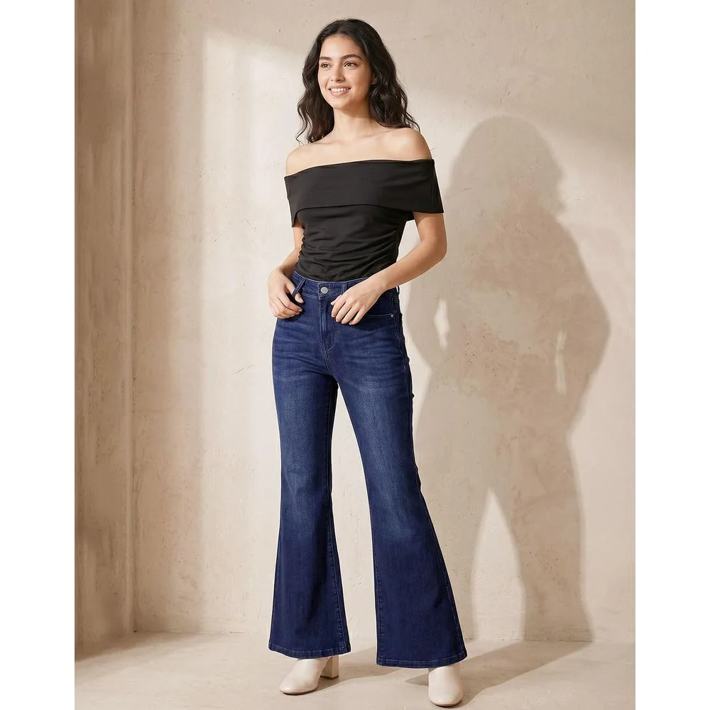 Jeans Mujer Moda Acampanado Azul Furor 62107833
