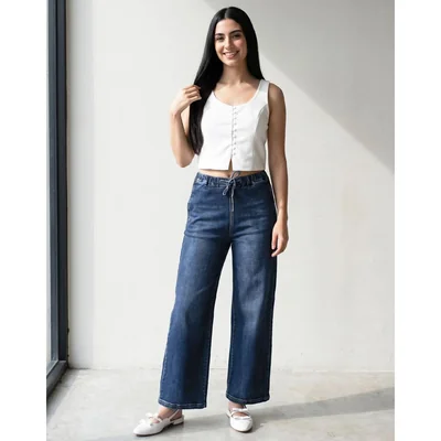 Jeans Mujer Moda Acampanado Azul Fergino 58005805