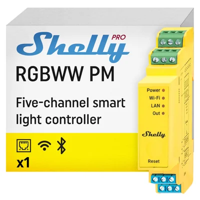 Controlador Shelly Pro Rgbww Pm Wi-fi Y Lan Con Medidor De Potencia - Venta Internacional.