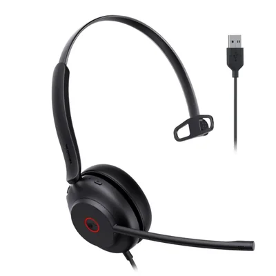 Yealink UH35 Auriculares con Cable USB‑A Micrófono con Cancelación de Ruido AI Audio HD On‑Ear