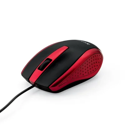 Ratón Óptico USB con Cable Verbatim Rojo y Rueda de Desplazamiento