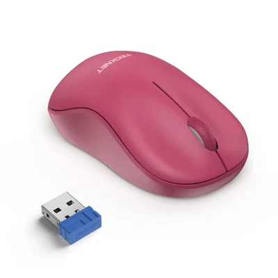 Ratón inalámbrico TECKNET 2.4 GHz rojo oscuro ambidiestro