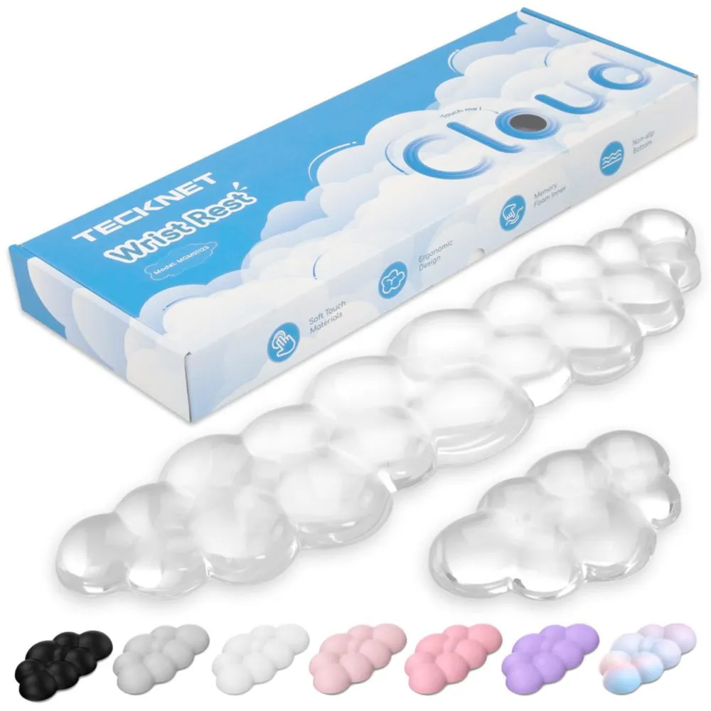 Set de Reposamuñecas TECKNET Gel Cloud - Transparente