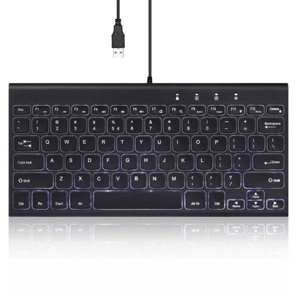 Teclado Perixx PERIBOARD-429 Mini Retroiluminado Blanco US
