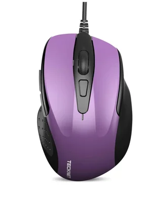 Ratón USB TECKNET de 6 botones 4 DPI color púrpura 15 m