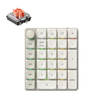 Teclado numérico Keychron K0 Max inalámbrico RGB con hot‑swap y switches rojos silenciosos