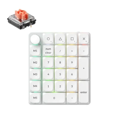 Teclado numérico Keychron K0 Max inalámbrico RGB intercambiable en caliente blanco