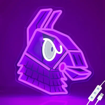 Letrero de neón ONGNOU Fortnite Llama LED USB regulable