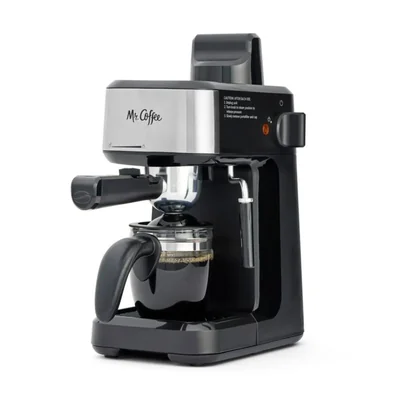 Cafetera Espresso Mr. Coffee 4 Tazas a Vapor con Vaso de Vidrio