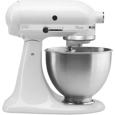 Batidora pedestal kitchenaid classic k45sswh 4.2 litros onyx