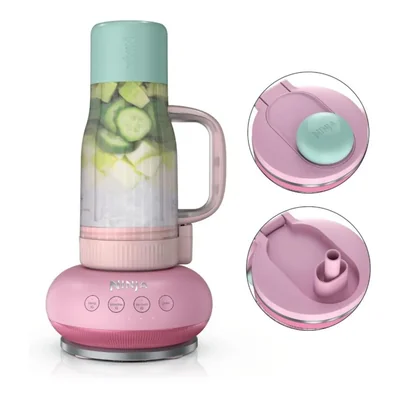 Licuadora Personal Ninja Blendboss Auto-iQ Vaso 26 oz Portátil Smoothies Hielo – Pimienta rosa