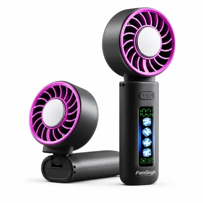 Ventilador portátil Magicold recargable de 3000 mAh 4 velocidades gris oscuro
