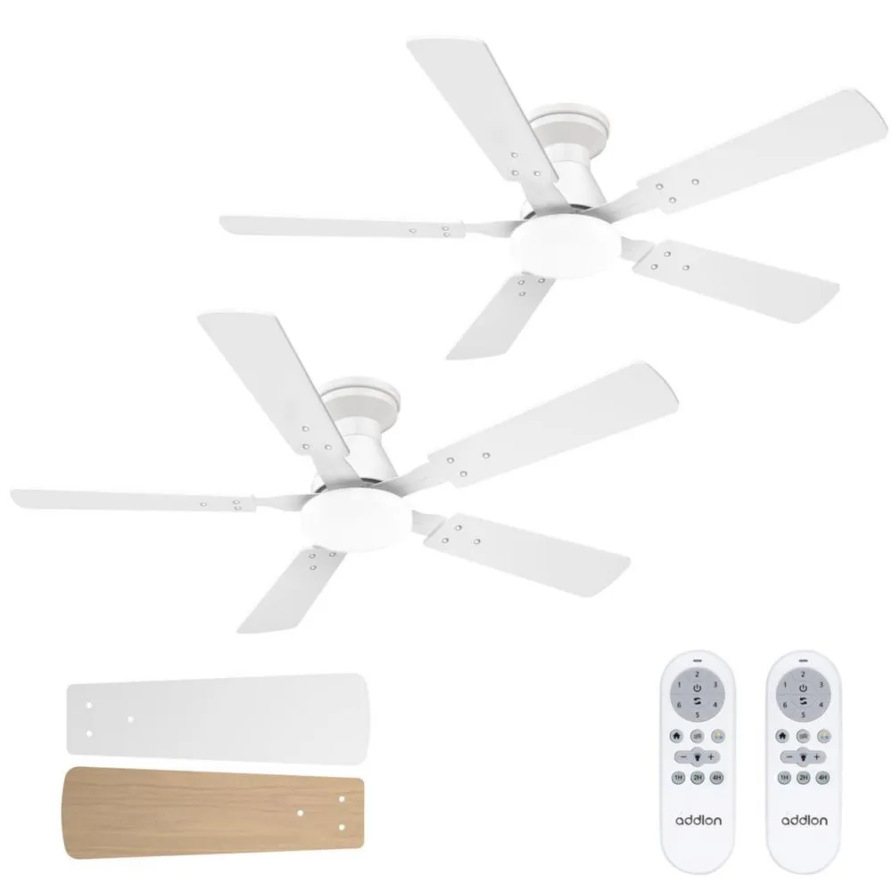 Ventilador de techo addlon 122 cm blanco con control remoto - pack de 2