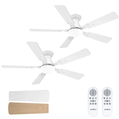 Ventilador de techo addlon 122 cm blanco con control remoto - pack de 2