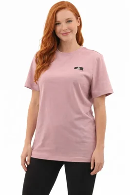 Camiseta adidas Women’s Label rosa talla grande
