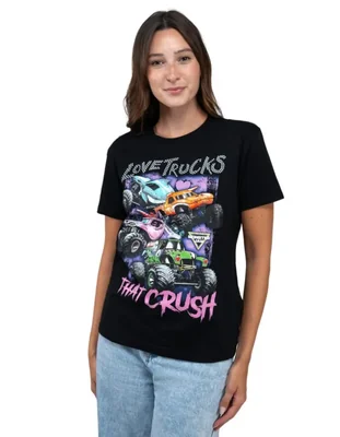 Camiseta Monster Jam negra talla mediana 100% algodón