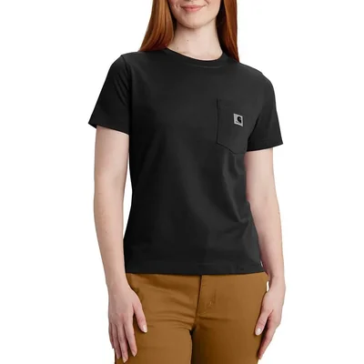 Camiseta Carhartt Mujer Irvine Mediana Negra Relajada