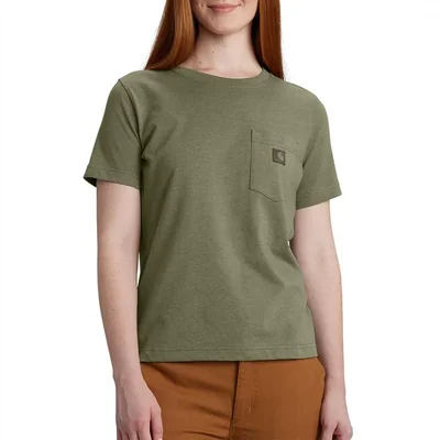 Camiseta Carhartt para mujer talla XL color oliva empolvado