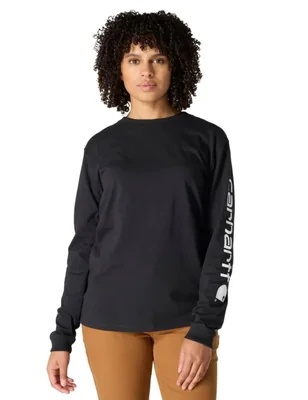 Camiseta para mujer Carhartt Dearborn LS Logo negra talla S