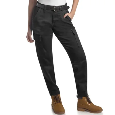 Pantalón Jogger Cargo para Mujer Dickies Negro Cintura Alta y Puños Elásticos