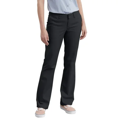 Pantalones Dickies Mujer Talla 16 Regular Negro de Sarga Elástica