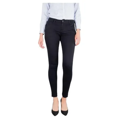 Pantalon Oggi Jeans Mujer Gabardina Negro Chinos Skinny
