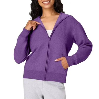 Sudadera con capucha Hanes X Grande Violeta Heather con cremallera completa