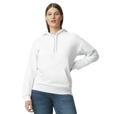 Sudadera con capucha Gildan GSF500 blanca talla S