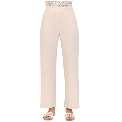 Pantalón Liso Recto con Resorte Duplan para Mujer