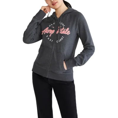Sudadera con capucha AEROPOSTALE XS Gris carbón jaspeado