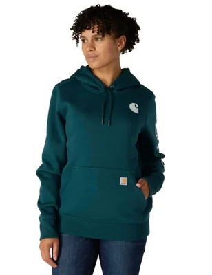 Sudadera Carhartt para mujer talla S color Greenstone con logo