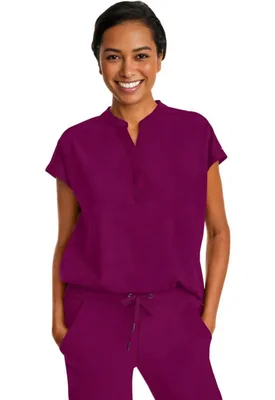 Bata de Enfermería Healing Hands Morado con Mangas Dolman y 2 Bolsillos