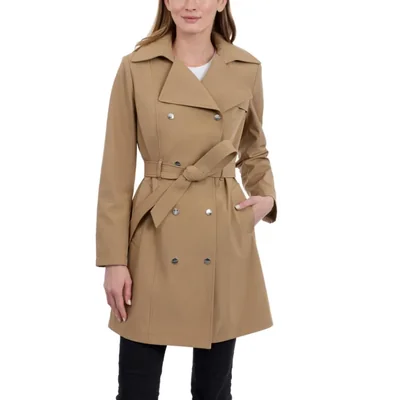 Gabardina Calvin Klein X-Large con capucha desmontable color Ojo de Tigre