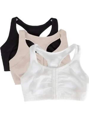 Fruit of the Loom Sujetador Deportivo Mujer 3 Pack con Cierre Frontal