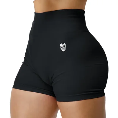 Shorts Gymreapers Infinity sin costuras de cintura alta negro