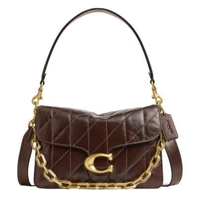 Bolso de hombro Coach Tabby con cadena cuero esmaltado 26 × 17 × 9 cm