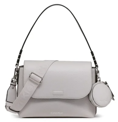 Bolso bandolera Calvin Klein Millie 2‑en‑1 con solapa gris (talla única)
