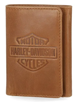 Cartera Harley-Davidson estándar con bloqueo RFID color cognac