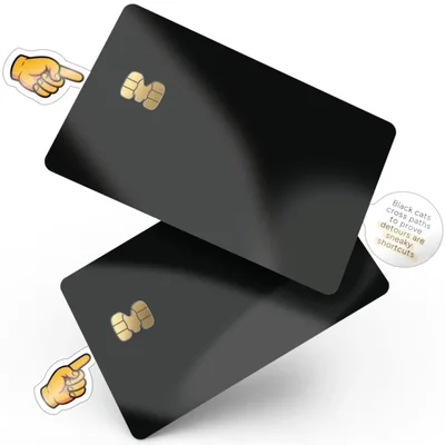 Pack de 2 cubiertas negras para tarjeta con chip MEMELEON